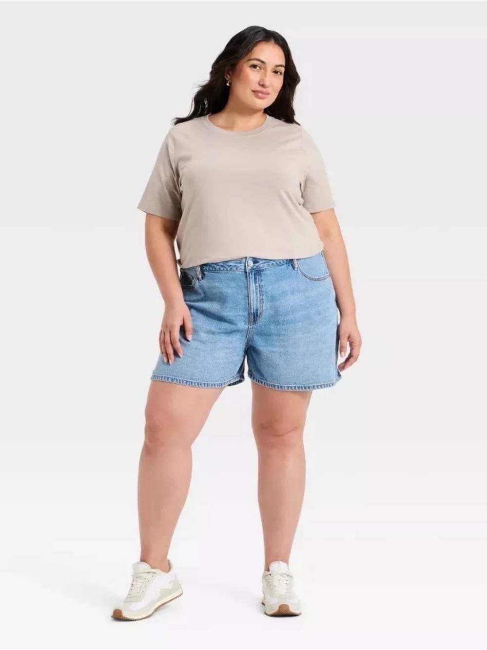 Ava & Viv Light Blue High-Rise A-Line Denim Shorts size 17 / XXL